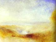 J.M.W. Turner Landscape with River and a Bay in Background. oil on canvas